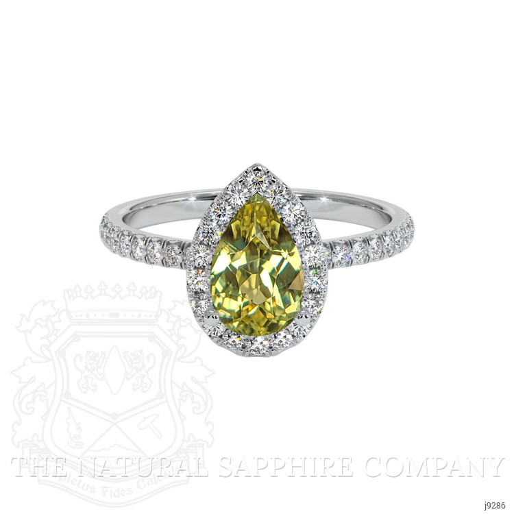 1.47 Ct. Chrysoberyl Natural Diamond Pave Ring, 14K White Gold