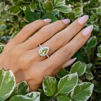 1.47 Ct. Chrysoberyl Natural Diamond Pave Ring, 14K White Gold Life Style