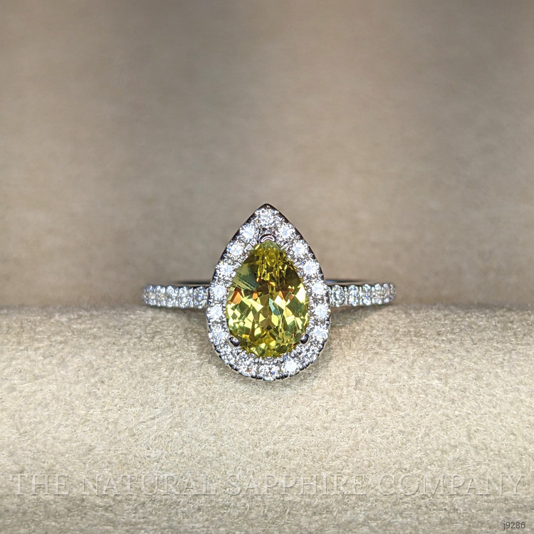 1.47 Ct. Chrysoberyl Natural Diamond Pave Ring, 14K White Gold