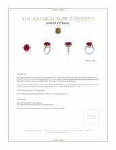 5.15 Ct. Pinkish Red Ruby and Natural Diamond Pave Ring, 18K White Gold Appraisal