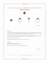 2.28 Ct. Pink Sapphire and Natural Diamond Pave Ring, 14K White Gold Appraisal