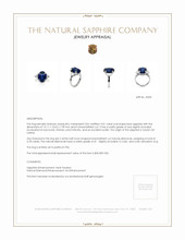 9.01 Ct. Blue Sapphire and Natural Diamond Three Stone Ring, Platinum 950 Appraisal