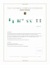 0.67 Ct.Tw.Total Carat Weight Emerald and Natural Diamond Accent Stones Earrings, 18K White Gold Appraisal