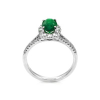 1.00 Ct. Emerald and Diamond Ring, 18K White Gold Image