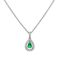 0.33 Ct. Emerald Natural Diamond Pendant, 18K White Gold Video