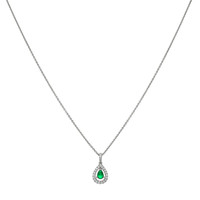 0.33 Ct. Emerald Natural Diamond Pendant, 18K White Gold Image