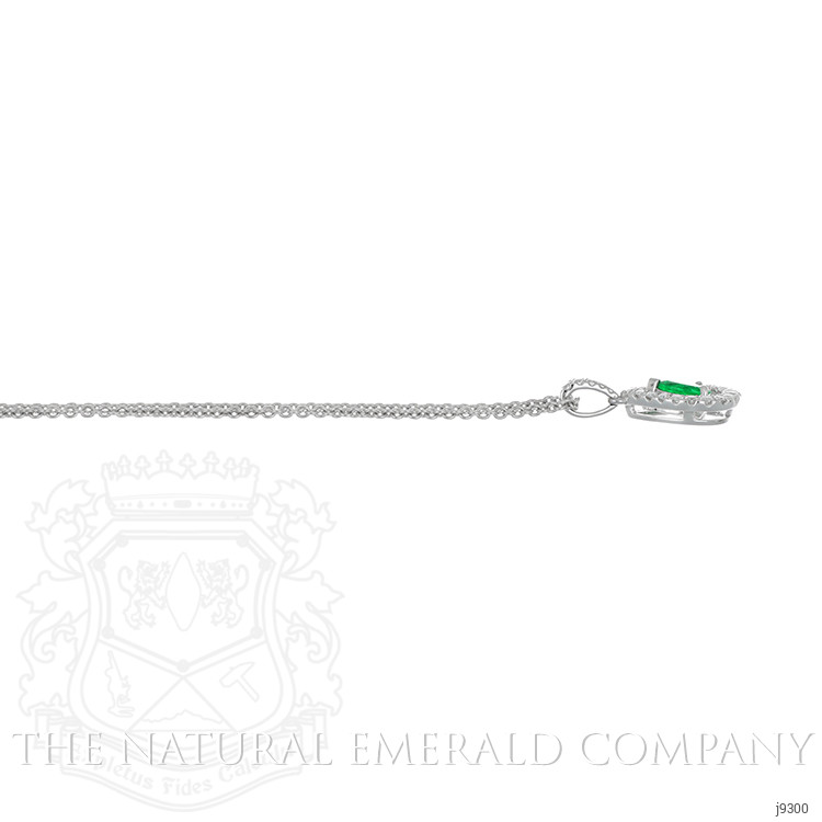 0.33 Ct. Emerald Natural Diamond Pendant, 18K White Gold