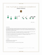0.73 Ct.Tw.Total Carat Weight Emerald and Natural Diamond Pave Earrings, 18K White Gold Appraisal