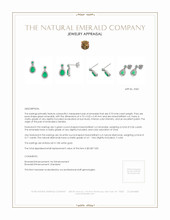 0.73 Ct.Tw. Emerald Natural Diamond Pave Earrings, 18K White Gold Appraisal