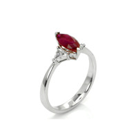 1.27 Ct. Ruby and Diamond Ring, 18K White Gold Image