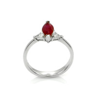 1.27 Ct. Ruby and Diamond Ring, 18K White Gold Image