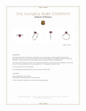 0.54 Ct. Pinkish Red Ruby and Natural Diamond Pave Ring, 18K White Gold Appraisal