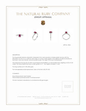 0.54 Ct. Ruby Natural Diamond Pave Ring, 18K White Gold Appraisal