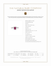 0.54 Ct. Pinkish Red Ruby and Natural Diamond Pave Ring, 18K White Gold Scan Report