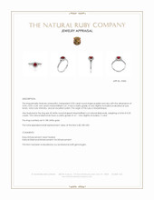 0.50 Ct. Purplish Red Ruby and Natural Diamond Pave Ring, 18K White Gold Appraisal