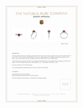 0.50 Ct. Ruby Natural Diamond Pave Ring, 18K White Gold Appraisal