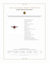 0.50 Ct. Purplish Red Ruby and Natural Diamond Pave Ring, 18K White Gold Scan Report