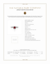 0.50 Ct. Ruby Natural Diamond Pave Ring, 18K White Gold Scan Report