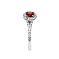 0.50 Ct. Ruby Natural Diamond Pave Ring, 18K White Gold Image