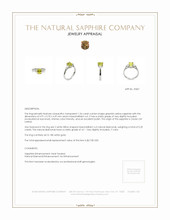 1.56 Ct. Greenish Yellow Sapphire and Natural Diamond Three Stone Ring, 18K White Gold Appraisal