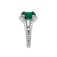 1.70 Ct. Emerald and Diamond Ring - 14K White Gold Image