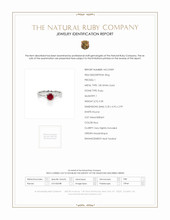 0.58 Ct. Ruby and Diamond Ring, 18K White Gold Scan Report