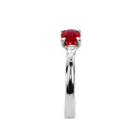 0.58 Ct. Ruby and Diamond Ring, 18K White Gold Image