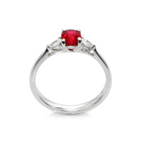 0.58 Ct. Ruby and Diamond Ring, 18K White Gold Image