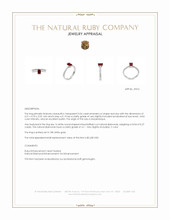 0.54 Ct. Ruby and Natural Diamond Pave Ring, 18K White Gold Appraisal