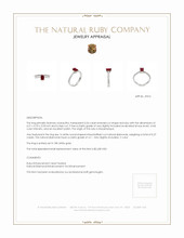 0.54 Ct. Ruby Natural Diamond Pave Ring, 18K White Gold Appraisal
