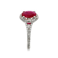 1.38 Ct. Ruby and Diamond Ring, 14K White Gold Image