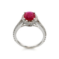 1.38 Ct. Ruby and Diamond Ring, 14K White Gold Image