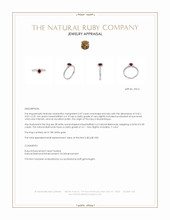 0.37 Ct. Ruby and Natural Diamond Pave Ring, 18K White Gold Appraisal