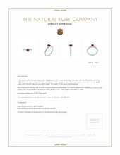 0.37 Ct. Ruby Natural Diamond Pave Ring, 18K White Gold Appraisal