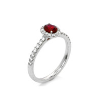 0.37 Ct. Ruby Natural Diamond Pave Ring, 18K White Gold Image
