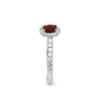 0.37 Ct. Ruby Natural Diamond Pave Ring, 18K White Gold Image
