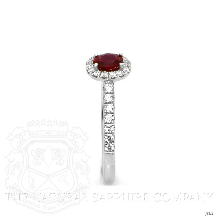 0.37 Ct. Ruby Natural Diamond Pave Ring, 18K White Gold