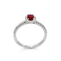 0.37 Ct. Ruby Natural Diamond Pave Ring, 18K White Gold Image