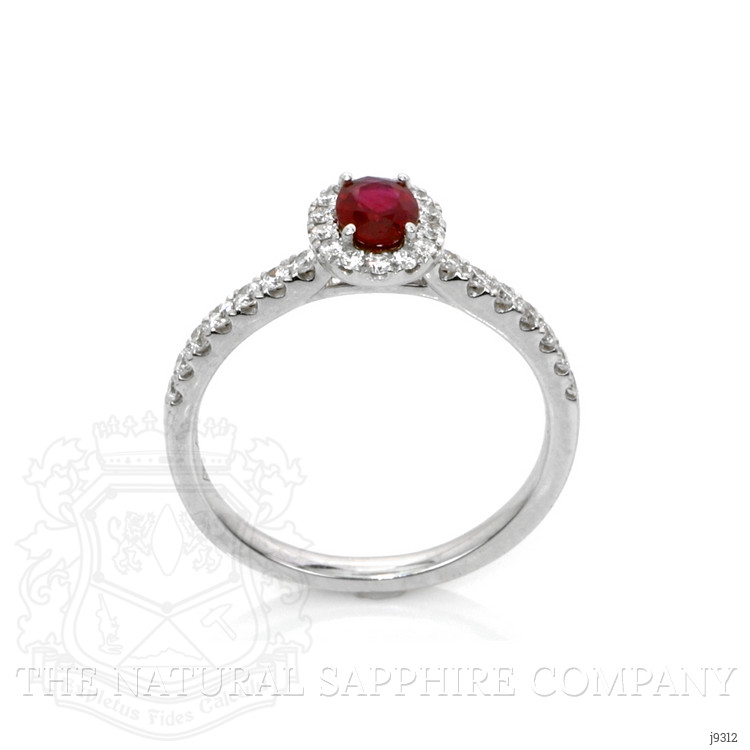 0.37 Ct. Ruby Natural Diamond Pave Ring, 18K White Gold