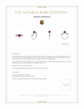 0.83 Ct. Ruby and Diamond Ring - 18K White Gold Appraisal