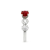 0.83 Ct. Ruby and Diamond Ring - 18K White Gold Image