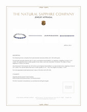 10.61 Ct.Tw. Blue Sapphire and Natural Diamond Tennis/Line Bracelet, 18K White Gold Appraisal