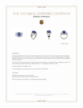 6.07 Ct. Blue Sapphire and Natural Diamond Antique Style Ring, Platinum 950 Appraisal