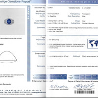 6.07 Ct. Blue Sapphire and Natural Diamond Antique Style Ring, Platinum 950 Scan Report