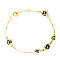3.38 Ct.Tw. Blue Sapphire Bezel Bracelet, 18K Yellow Gold Image