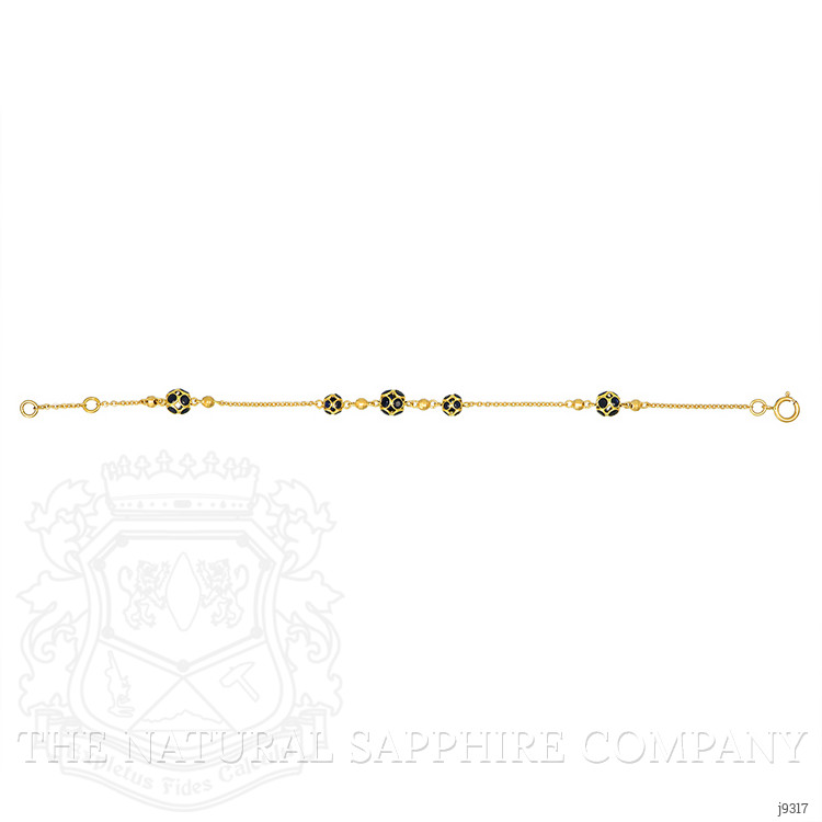 3.38 Ct.Tw. Blue Sapphire Bezel Bracelet, 18K Yellow Gold