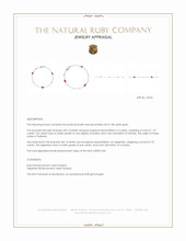 1.79 Ct.Tw.Total Carat Weight Pinkish Red Ruby and White Sapphire Bezel Bracelet, 18K White Gold Appraisal