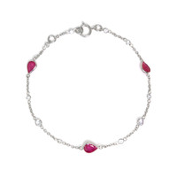 1.79 Ct.Tw. Ruby Sapphire Bezel Bracelet, 18K White Gold Video