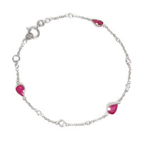 1.79 Ct.Tw. Ruby Sapphire Bezel Bracelet, 18K White Gold Image