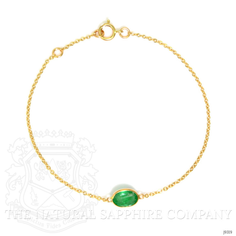 1.09 Ct.Tw. Emerald Bezel Bracelet, 18K Yellow Gold